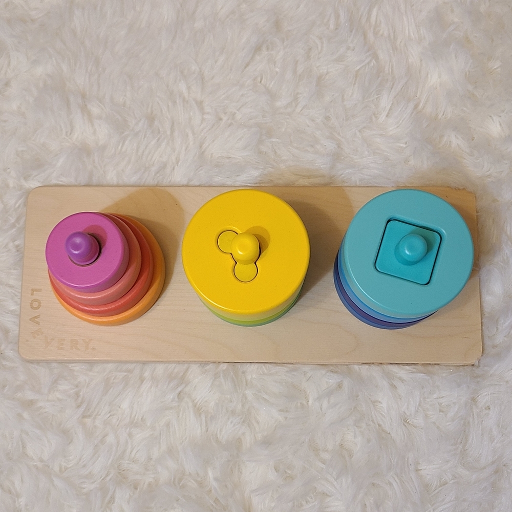 Lovevery Twist & Pivot Pattern Puzzle Montessori Wood Colorful Educational Toy - Picture 2 of 5